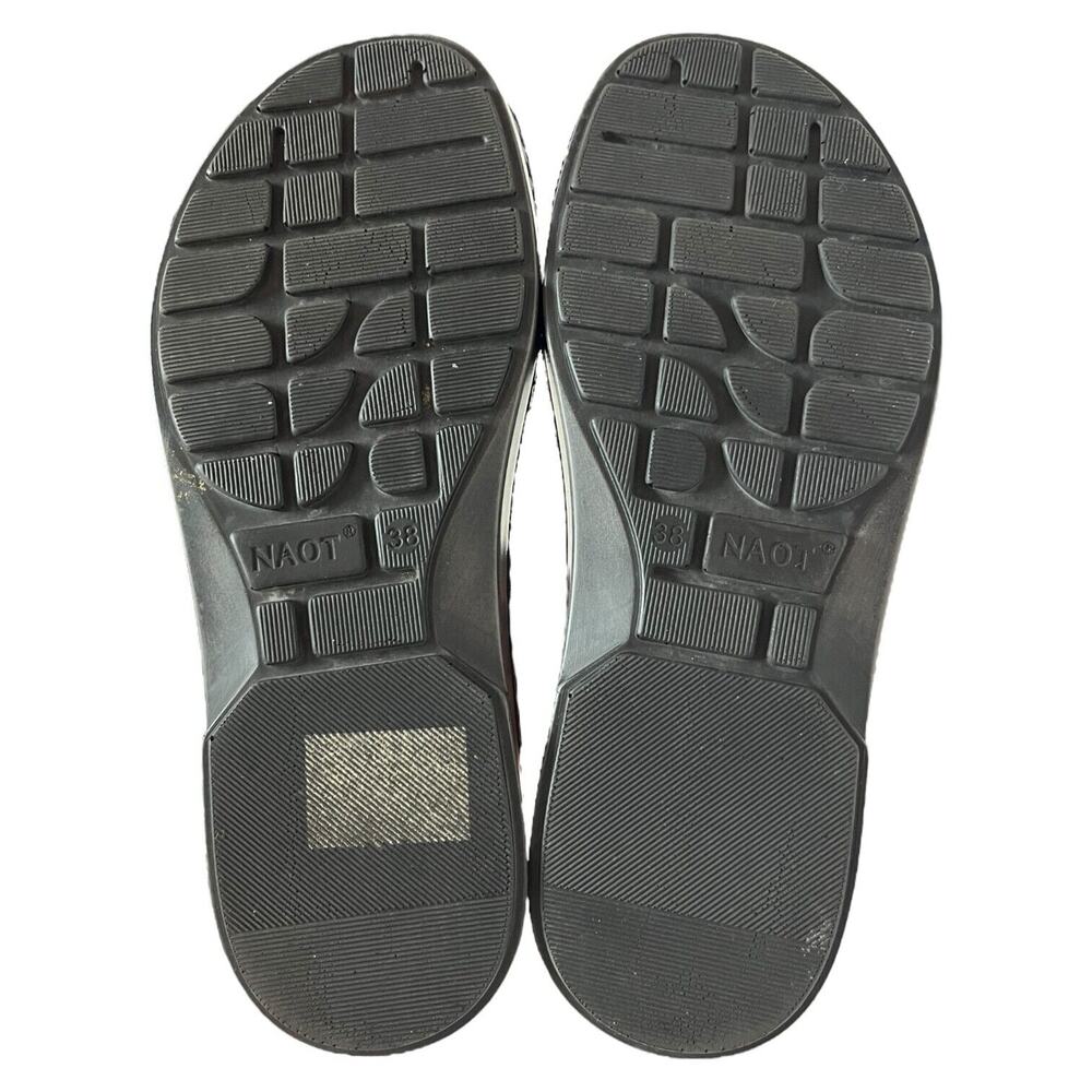Naot Shoes Womens 38 Zafra Leather Slip On Comfort Clogs Palm Leaf Black - Picture 7 of 13